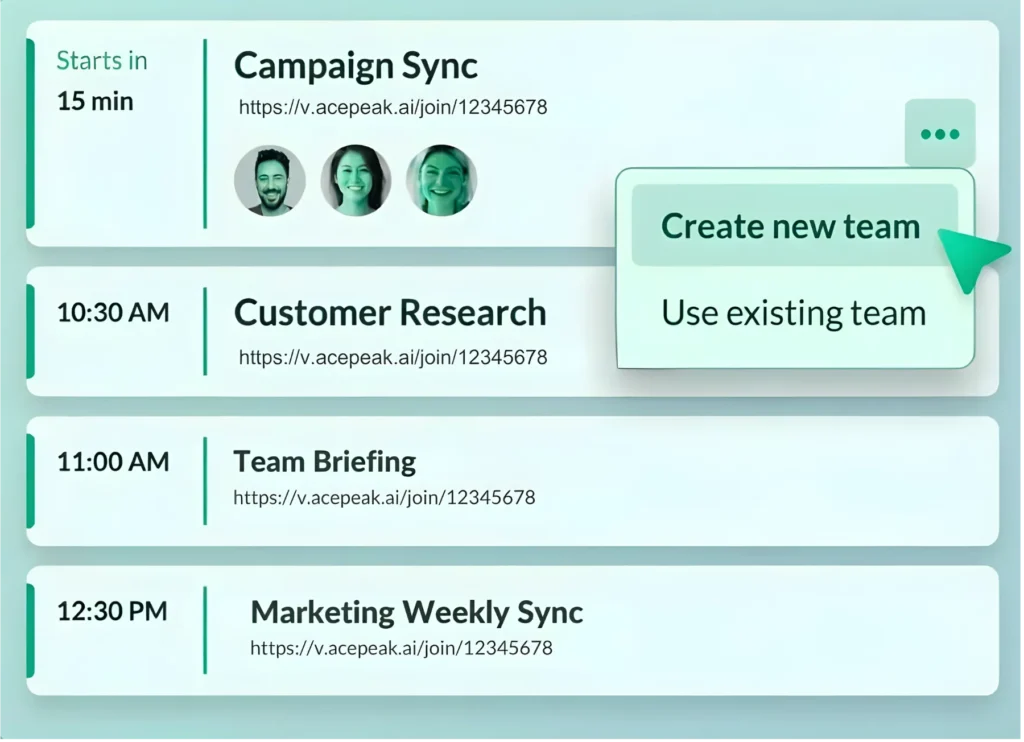 create instant teams