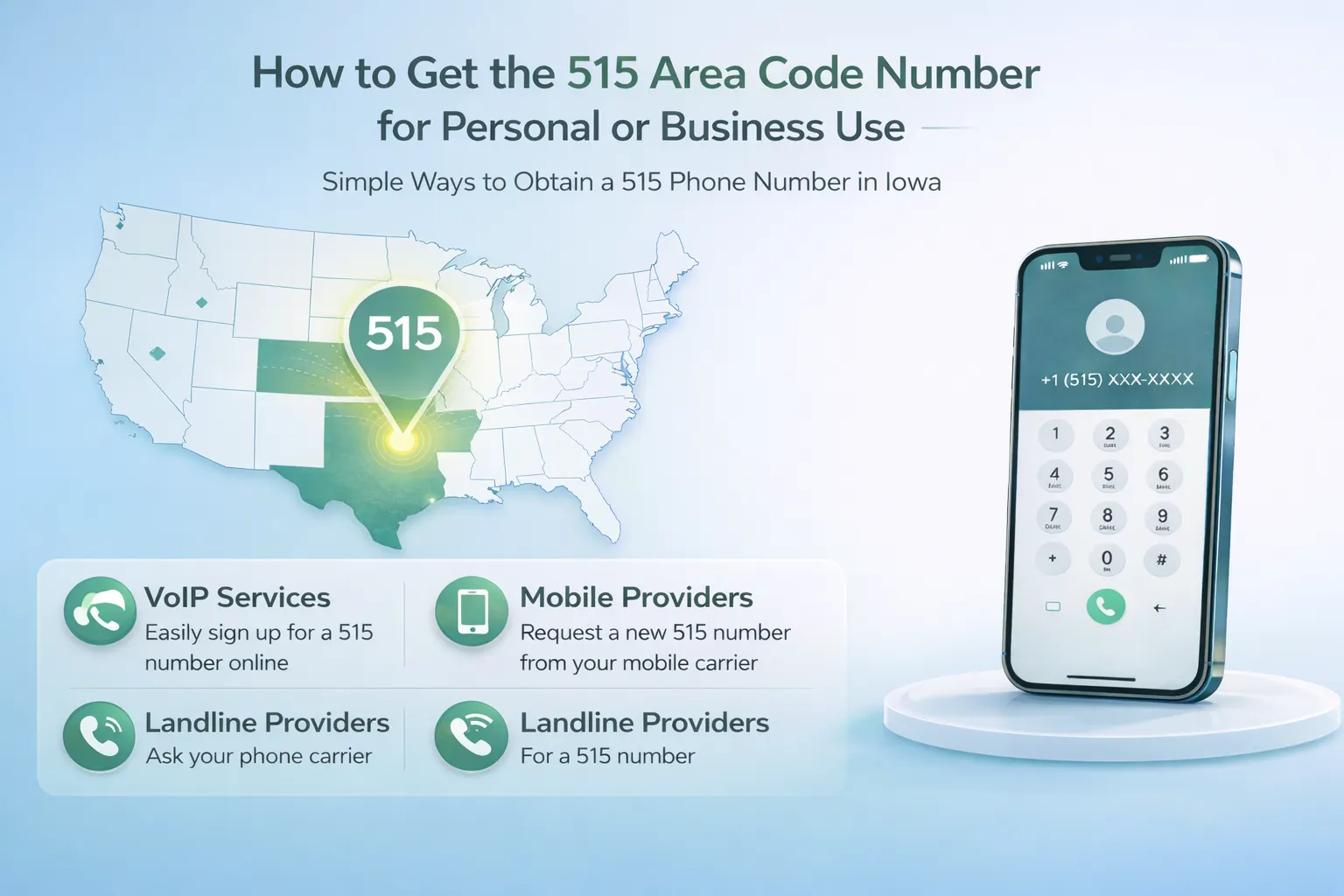 Obtaining 515 Area Code Number