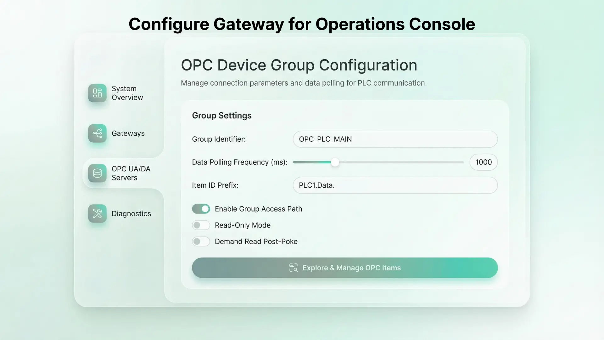 Configure Gateway for Operations Console
