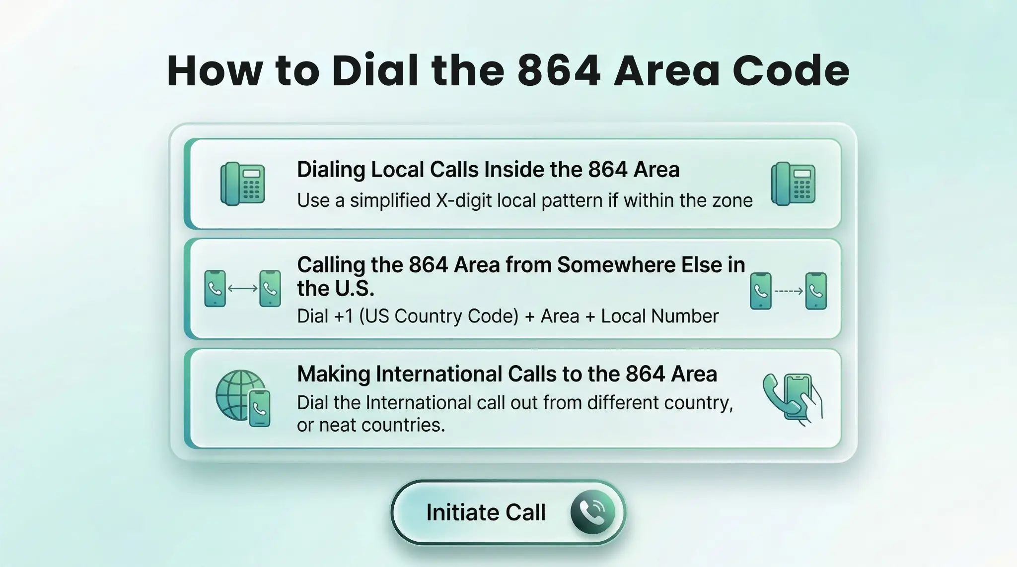 864 dialing guide