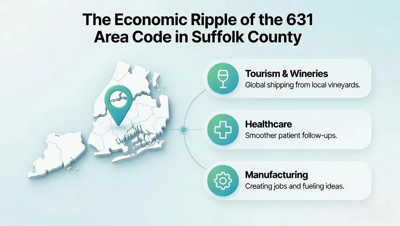 631 Area Code's Economic Impact in Suffolk